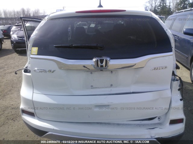 5J6RM4H74GL140169 - 2016 HONDA CR-V EXL WHITE photo 6