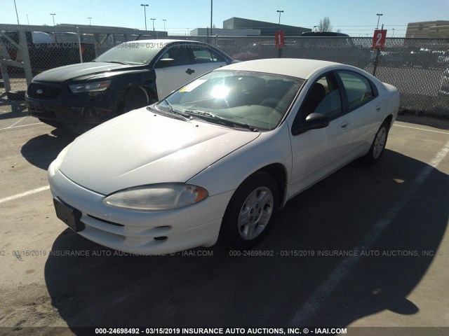 2B3HD46R42H288206 - 2002 DODGE INTREPID SE WHITE photo 2