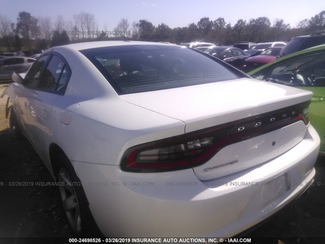 2C3CDXAT2FH925925 - 2015 DODGE CHARGER POLICE WHITE photo 3