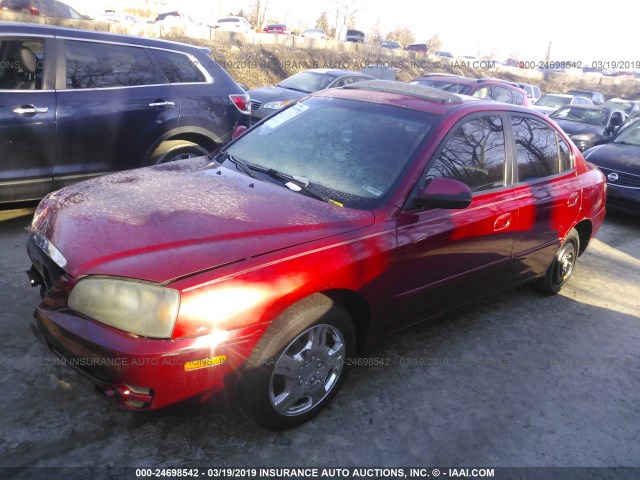 KMHDN46D35U969503 - 2005 HYUNDAI ELANTRA GLS/GT RED photo 2