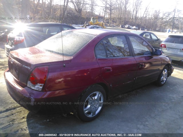 KMHDN46D35U969503 - 2005 HYUNDAI ELANTRA GLS/GT RED photo 4