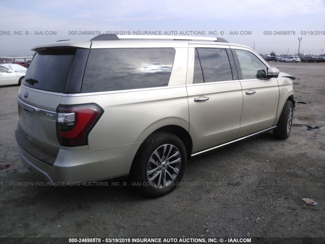1FMJK1KT0JEA06876 - 2018 FORD EXPEDITION MAX LIMITED GOLD photo 4