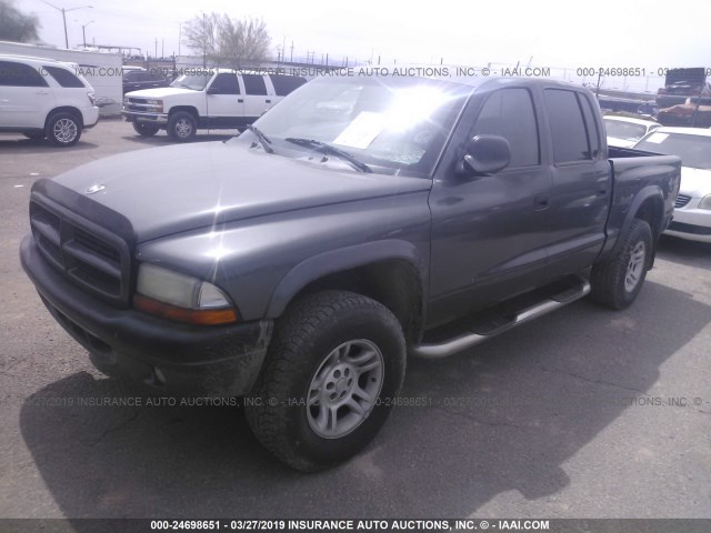 1D7HG38Z23S120464 - 2003 DODGE DAKOTA QUAD SPORT GRAY photo 2