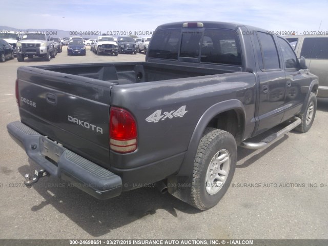 1D7HG38Z23S120464 - 2003 DODGE DAKOTA QUAD SPORT GRAY photo 4