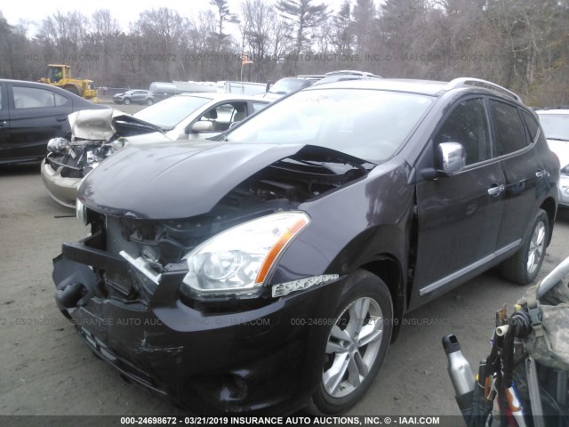 JN8AS5MVXCW401711 - 2012 NISSAN ROGUE S/SV BLACK photo 2