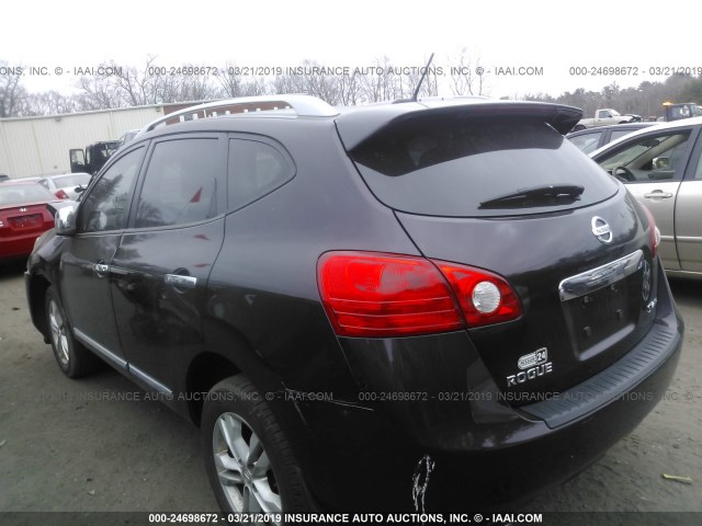 JN8AS5MVXCW401711 - 2012 NISSAN ROGUE S/SV BLACK photo 3