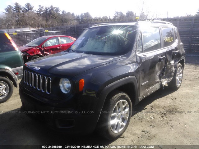 ZACCJBBTXFPC11559 - 2015 JEEP RENEGADE LATITUDE BLACK photo 2