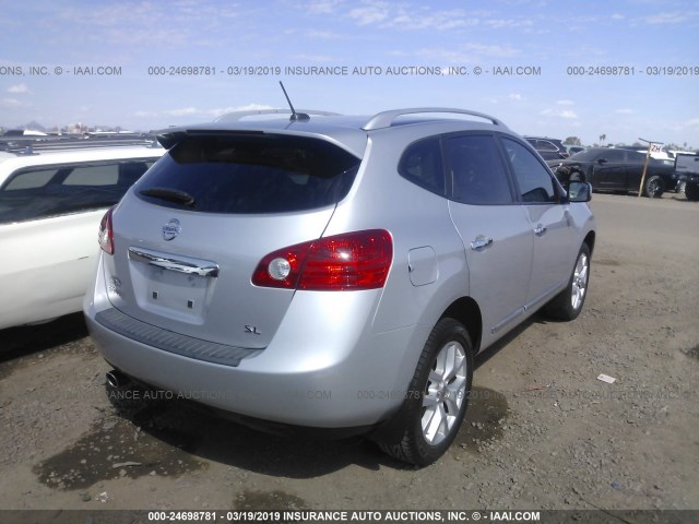 JN8AS5MT4BW572631 - 2011 NISSAN ROGUE S/SV/KROM SILVER photo 4