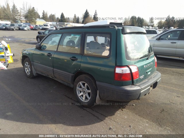 JF1SF63551G720586 - 2001 SUBARU FORESTER L GREEN photo 3