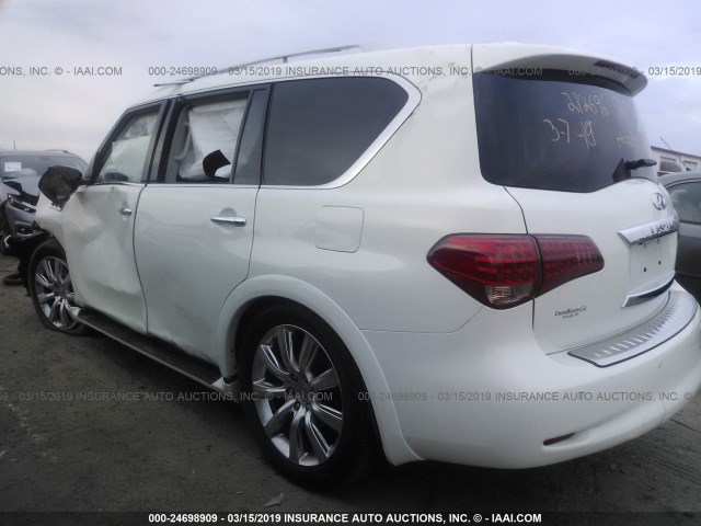 JN8AZ2NC3E9353378 - 2014 INFINITI QX80 WHITE photo 3