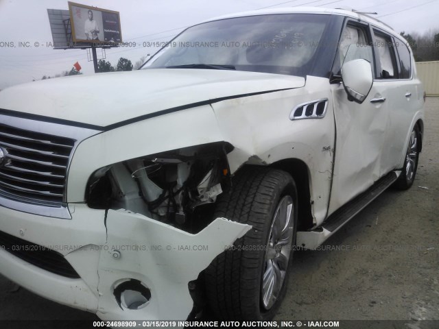 JN8AZ2NC3E9353378 - 2014 INFINITI QX80 WHITE photo 6