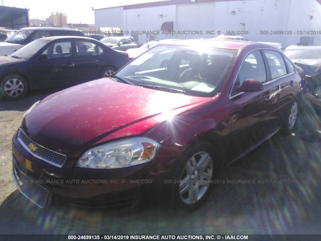 2G1WB5E34E1113040 - 2014 CHEVROLET IMPALA LIMITED LT RED photo 2