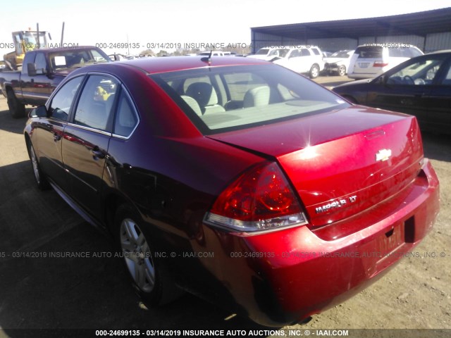 2G1WB5E34E1113040 - 2014 CHEVROLET IMPALA LIMITED LT RED photo 3