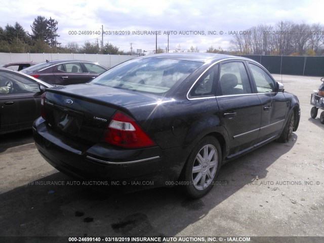 1FAFP25115G124530 - 2005 FORD FIVE HUNDRED LIMITED BLACK photo 4