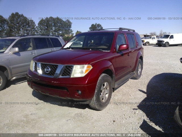 5N1AR18WX7C620075 - 2007 NISSAN PATHFINDER LE/SE/XE RED photo 2