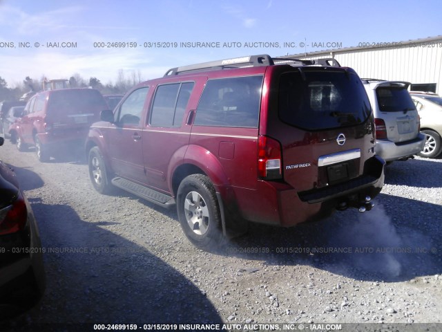 5N1AR18WX7C620075 - 2007 NISSAN PATHFINDER LE/SE/XE RED photo 3