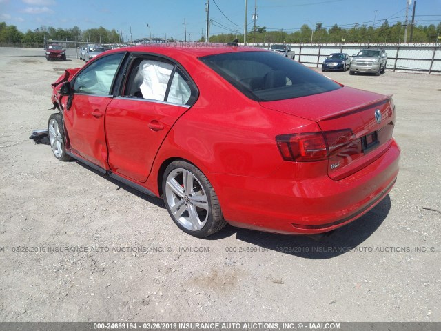 3VW4S7AJ0FM261885 - 2015 VOLKSWAGEN JETTA GLI RED photo 3