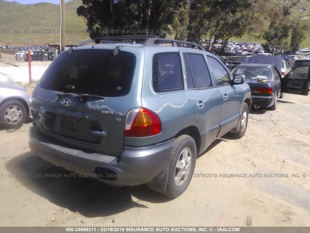 KM8SC13D42U255858 - 2002 HYUNDAI SANTA FE GLS/LX GREEN photo 4