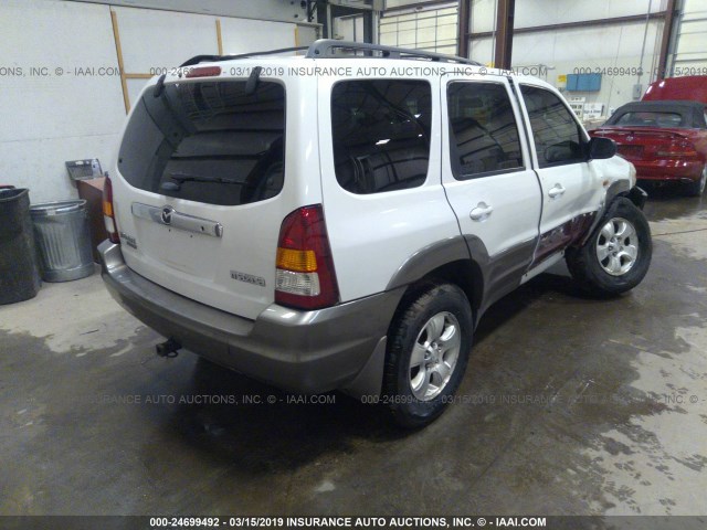 4F2YU08102KM04055 - 2002 MAZDA TRIBUTE LX/ES WHITE photo 4