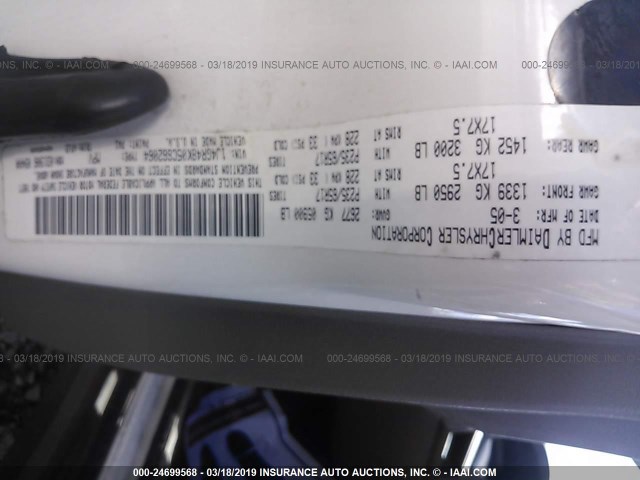 1J4GR48K05C662064 - 2005 JEEP GRAND CHEROKEE LAREDO/COLUMBIA/FREEDOM 白色 照片 9