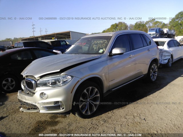 5UXKR0C53F0K52287 - 2015 BMW X5 XDRIVE35I SILVER photo 2