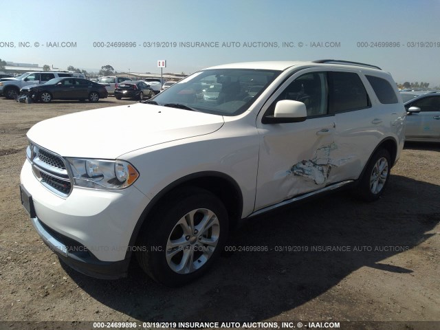 1C4RDHAG0CC257927 - 2012 DODGE DURANGO SXT WHITE photo 2