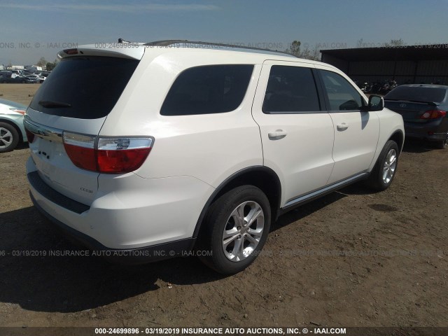 1C4RDHAG0CC257927 - 2012 DODGE DURANGO SXT WHITE photo 4