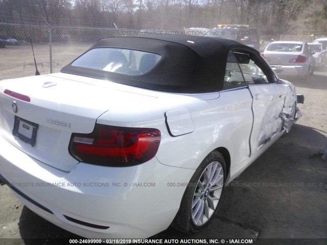 WBA1K9C57GV321876 - 2016 BMW 228 I/SULEV WHITE photo 4