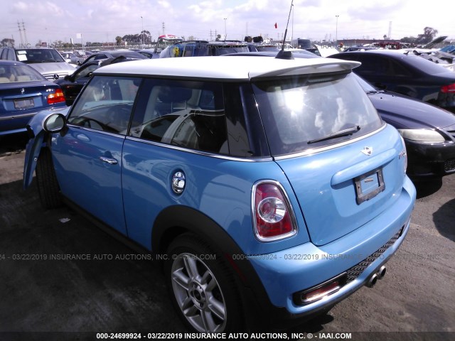 WMWSV3C50DT396869 - 2013 MINI COOPER S BLUE photo 3