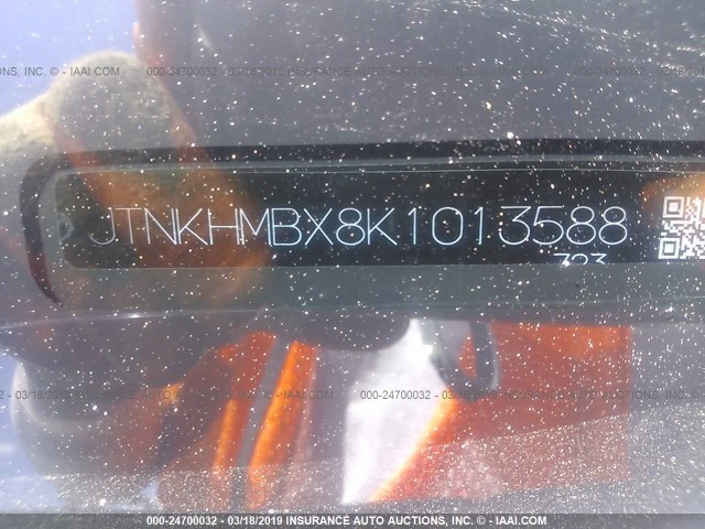 JTNKHMBX8K1013588 - 2019 TOYOTA C-HR XLE/LE/LIMITED BLACK photo 9