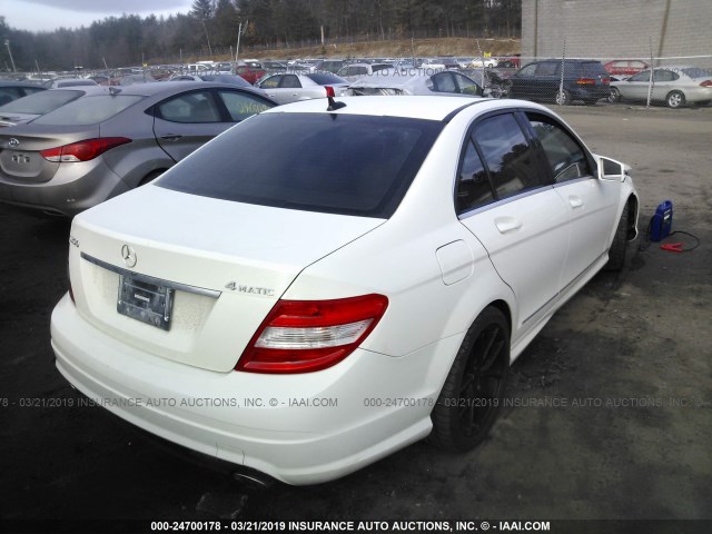 WDDGF8BBXAR111412 - 2010 MERCEDES-BENZ C 300 4MATIC WHITE photo 4