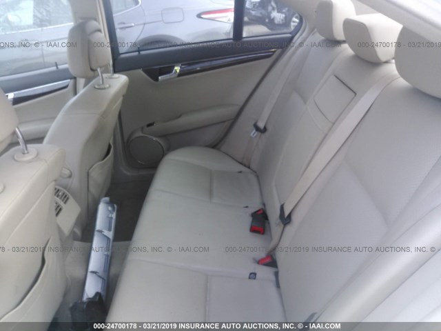 WDDGF8BBXAR111412 - 2010 MERCEDES-BENZ C 300 4MATIC WHITE photo 8