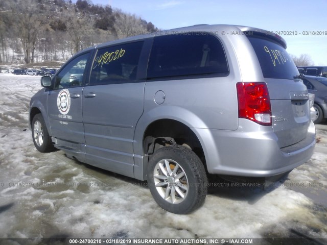 2C4RDGCG5DR799007 - 2013 DODGE GRAND CARAVAN SXT GRAY photo 3