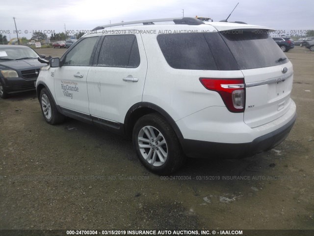 1FM5K7D8XFGB91513 - 2015 FORD EXPLORER XLT WHITE photo 3