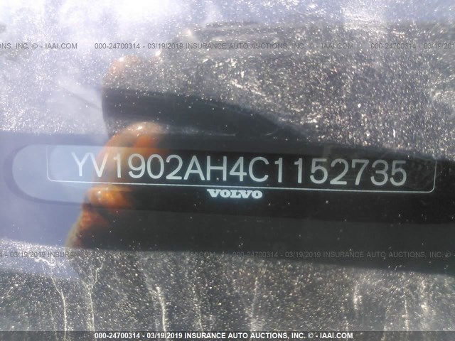 YV1902AH4C1152735 - 2012 VOLVO S80 T6 BLACK photo 9