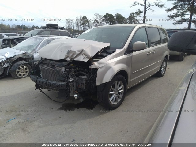 2C4RDGCG5FR566554 - 2015 DODGE GRAND CARAVAN SXT GOLD photo 2