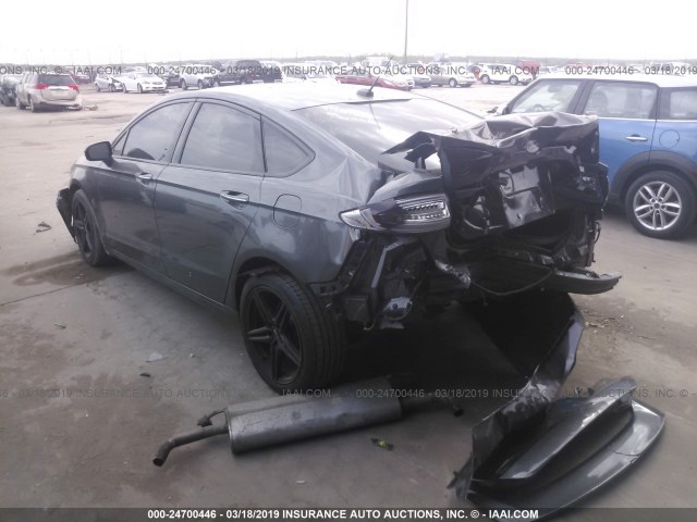 3FA6P0K91FR166348 - 2015 FORD FUSION TITANIUM GRAY photo 3