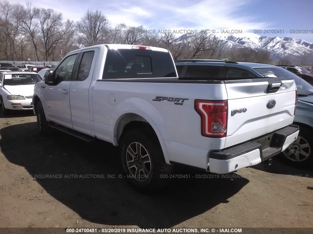 1FTFX1EG1GKF99779 - 2016 FORD F150 SUPER CAB WHITE photo 3