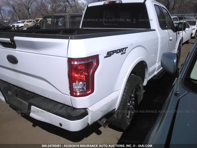 1FTFX1EG1GKF99779 - 2016 FORD F150 SUPER CAB WHITE photo 4