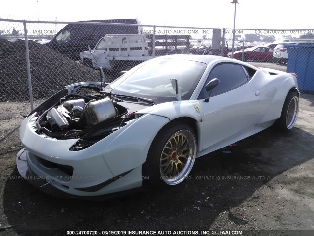 ZFF67NFA3B0180730 - 2011 FERRARI 458 ITALIA WHITE photo 2