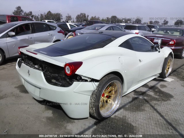 ZFF67NFA3B0180730 - 2011 FERRARI 458 ITALIA WHITE photo 4