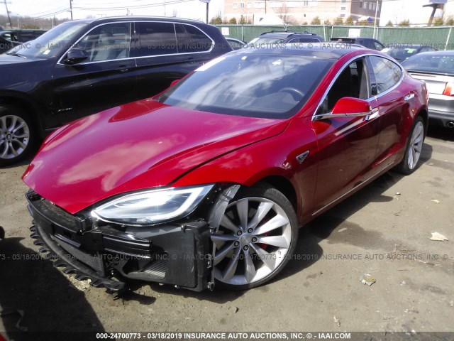 5YJSA1E41GF142554 - 2016 TESLA MODEL S Կարմիր լուսանկար 2