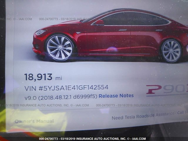 5YJSA1E41GF142554 - 2016 TESLA MODEL S Կարմիր լուսանկար 7