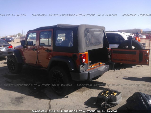 1J4BA3H14AL187449 - 2010 JEEP WRANGLER UNLIMITE SPORT ORANGE photo 3