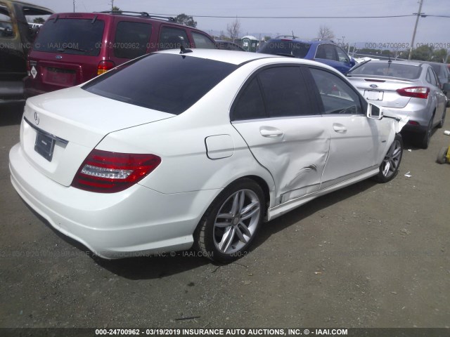 WDDGF4HBXCR210119 - 2012 MERCEDES-BENZ C 250 WHITE photo 4