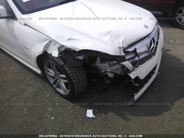 WDDGF4HBXCR210119 - 2012 MERCEDES-BENZ C 250 WHITE photo 6