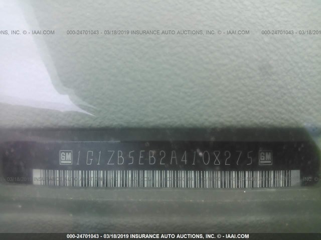 1G1ZB5EB2A4108275 - 2010 CHEVROLET MALIBU LS GRAY photo 9