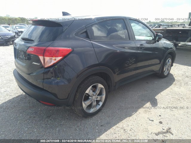 3CZRU6H56HM710635 - 2017 HONDA HR-V EX GRAY photo 4