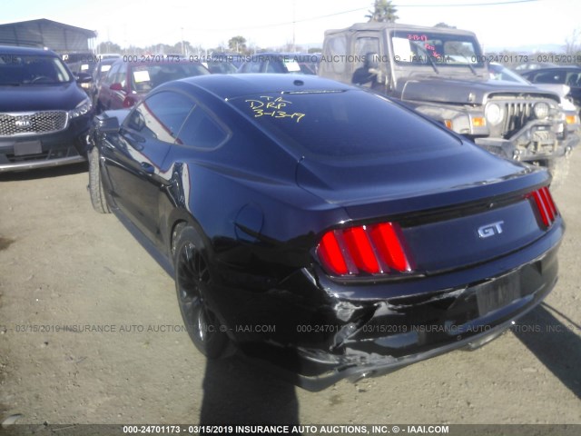 1FA6P8CF2H5203853 - 2017 FORD MUSTANG GT BLACK photo 3