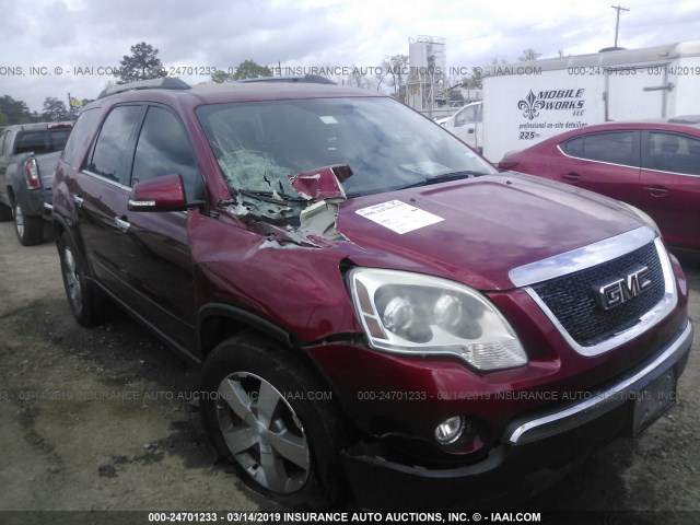 1GKKRRED9CJ363348 - 2012 GMC ACADIA SLT-1 RED photo 1